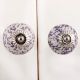 Purple Calico Ceramic Dresser Knob