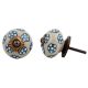 Turquoise Tiny Floral Ceramic Knob