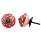 Old Red Flower Ceramic Knob