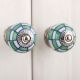 Green Check Ceramic Knob