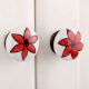 Red Flower Flat Knob