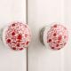 Red Floral Flat Knob