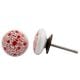 Red Floral Flat Knob
