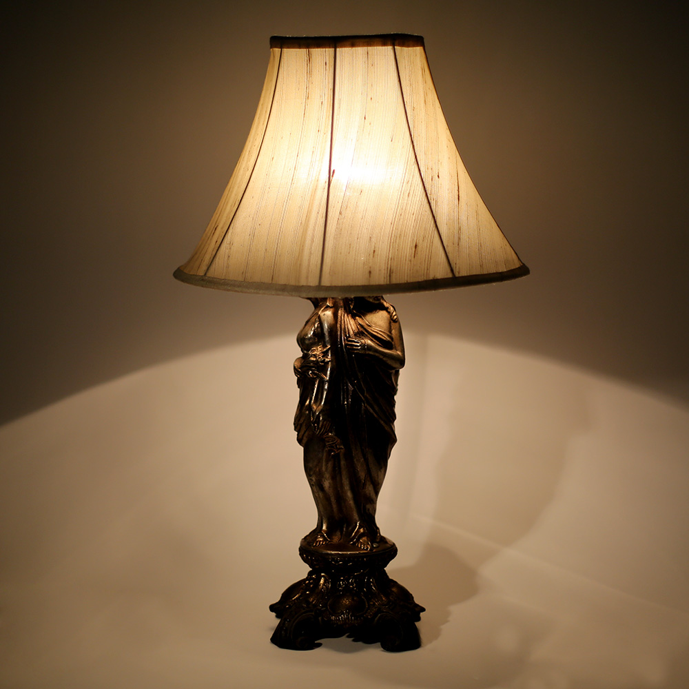 Lady Statue Metal Sculpture Lamp