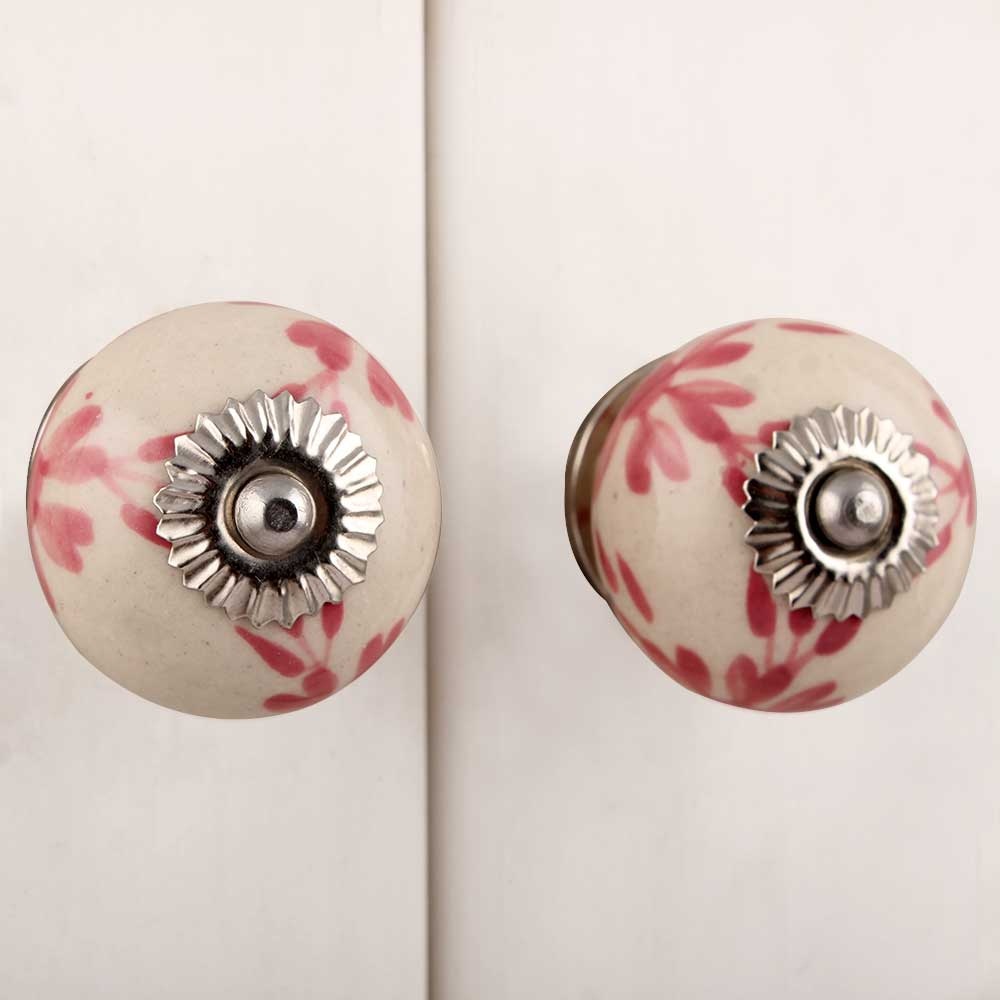 Pink Floral Knob