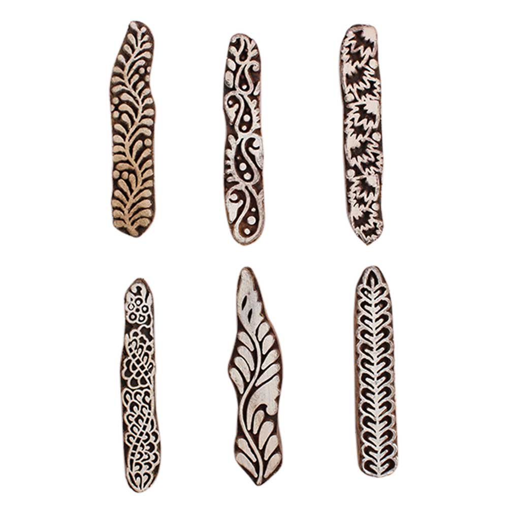 Set of 6 Piece New Mix Wooden Printing Block
