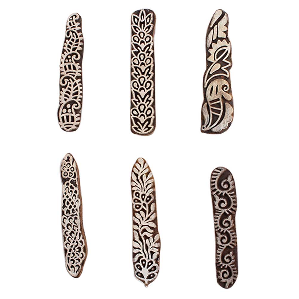 Set of 6 Piece New Mix Wooden Printing Block