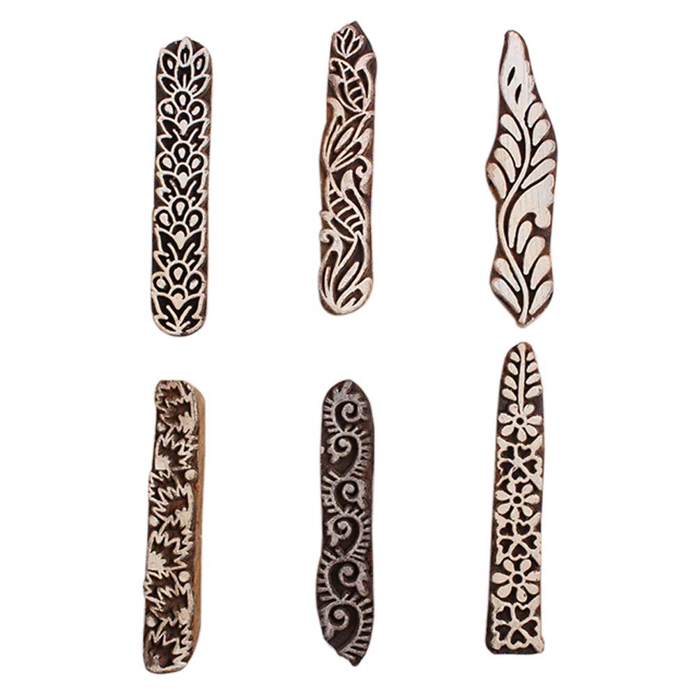 Set of 6 Piece New Mix Wooden Printing Block