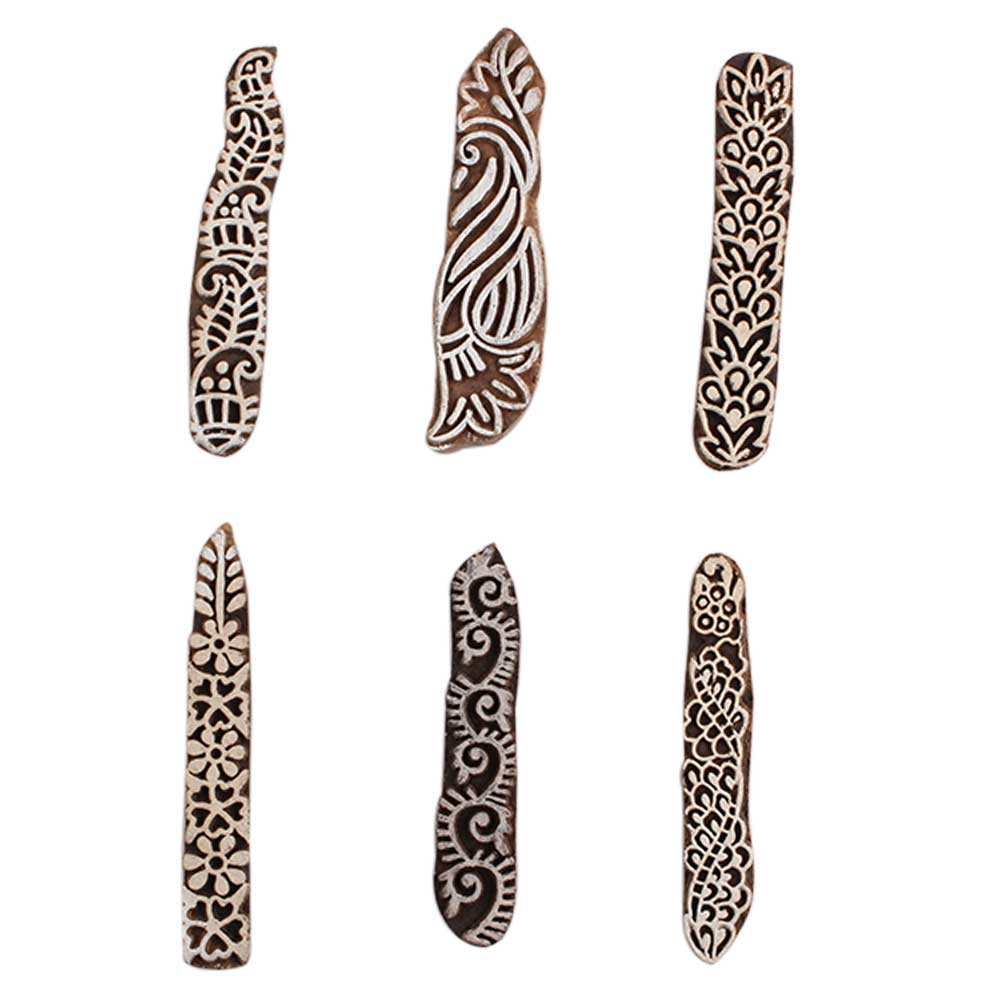 Set of 6 Piece New Mix Wooden Printing Block