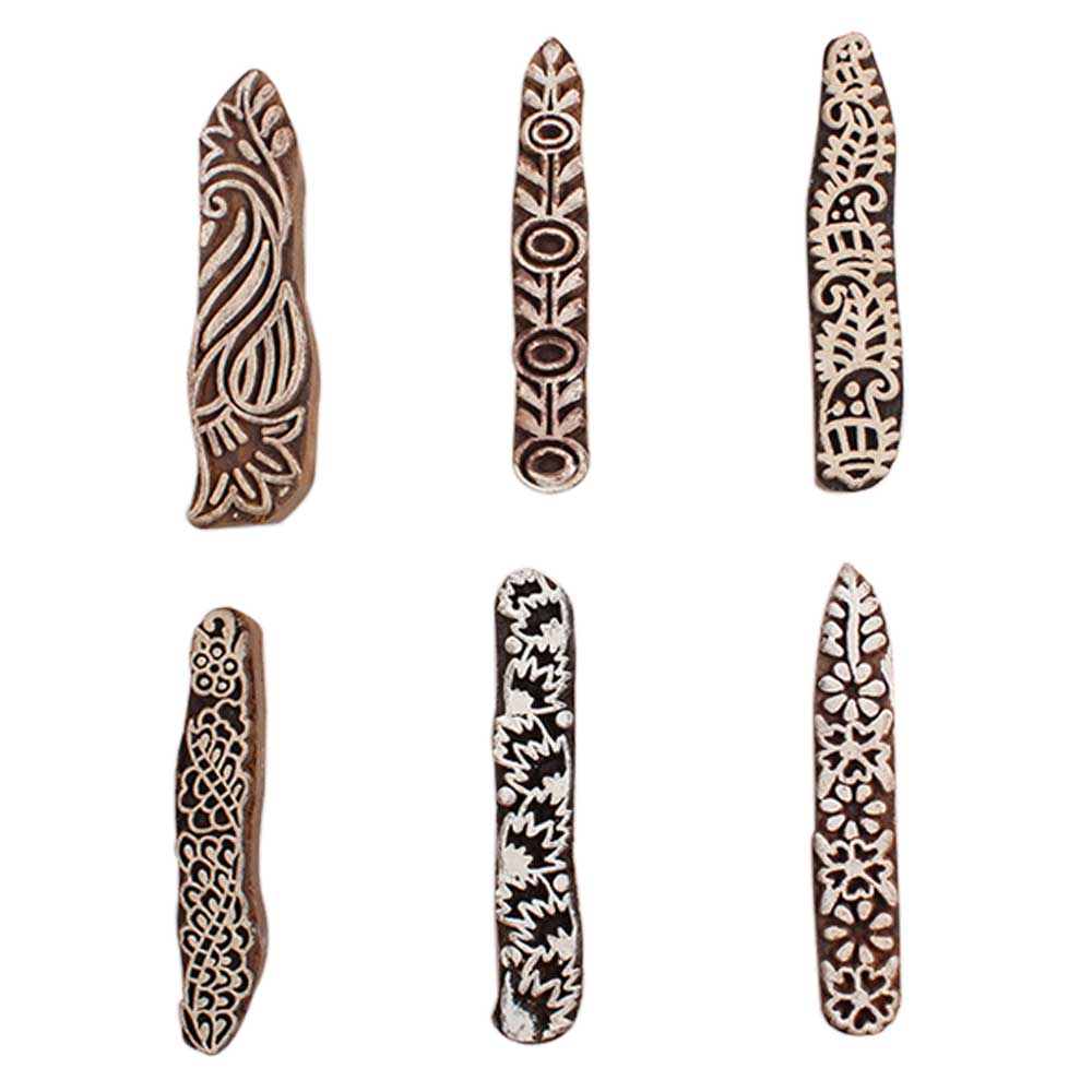 Set of 6 Piece New Mix Wooden Printing Block