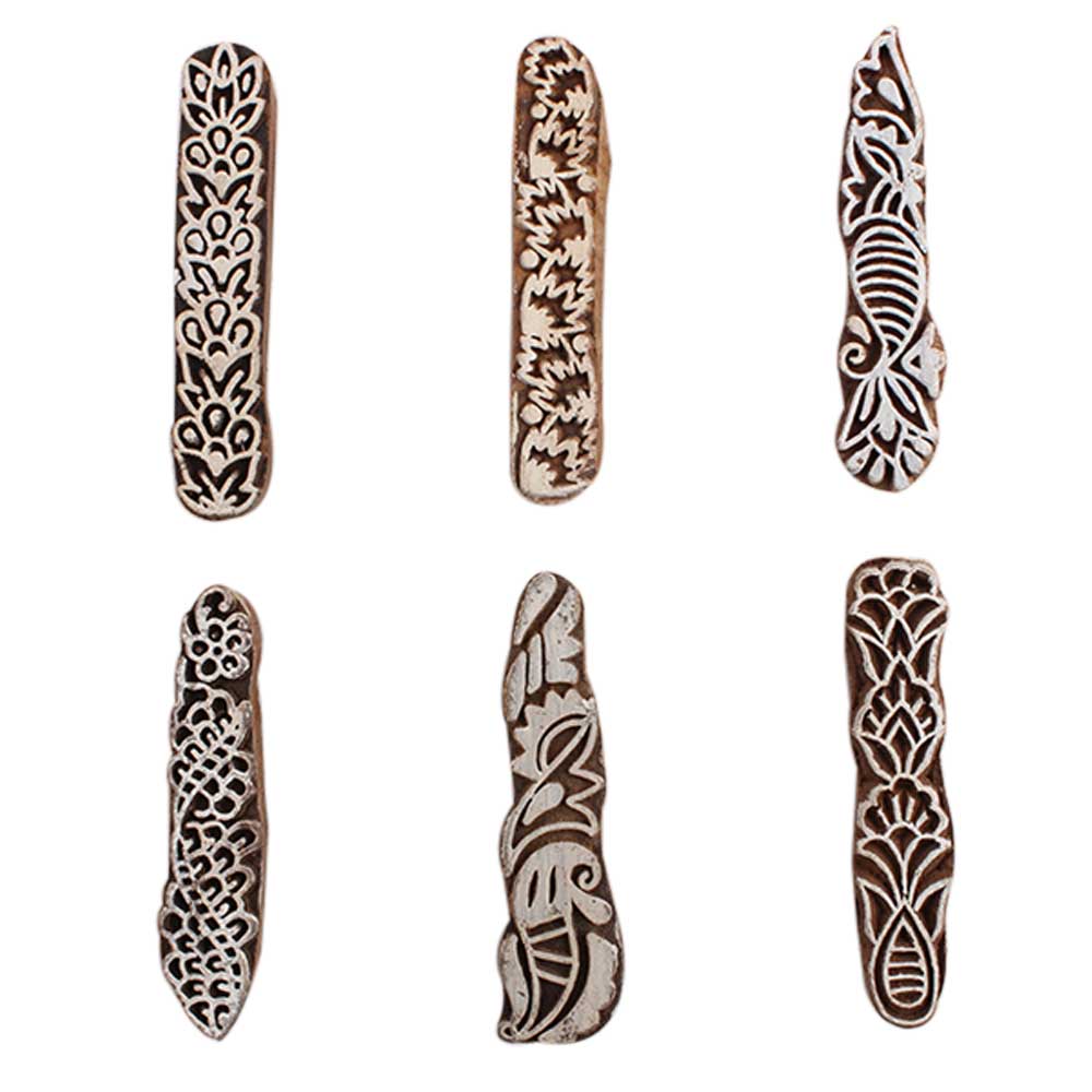 Set of 6 Piece New Mix Wooden Printing Block