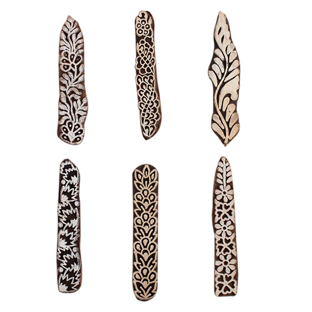 Set of 6 Piece New Mix Wooden Printing Block