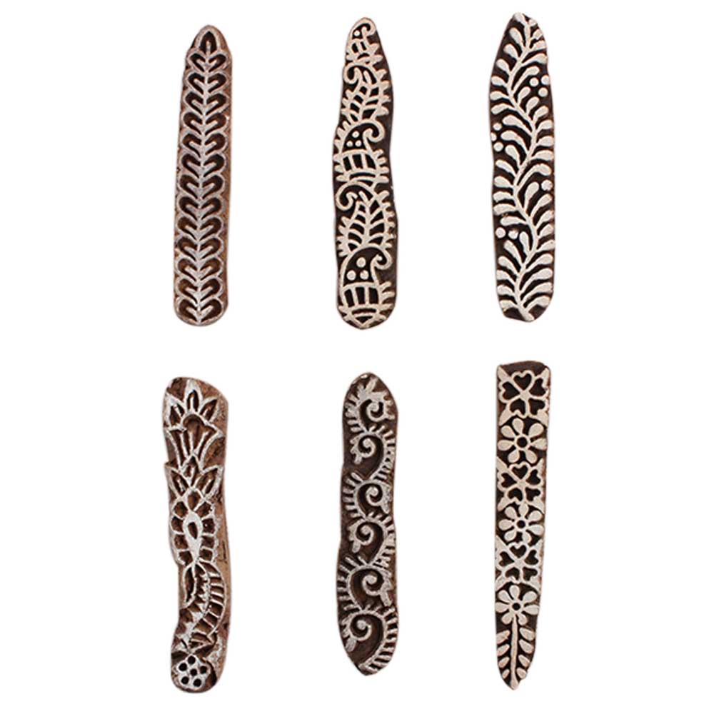 Set of 6 Piece New Mix Wooden Printing Block