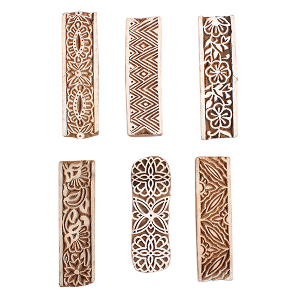 Set of 6 Piece New Mix Wooden Printing Block