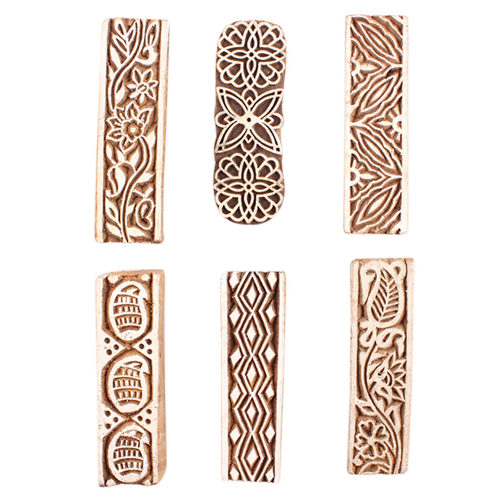 Set of 6 Piece New Mix Wooden Printing Block