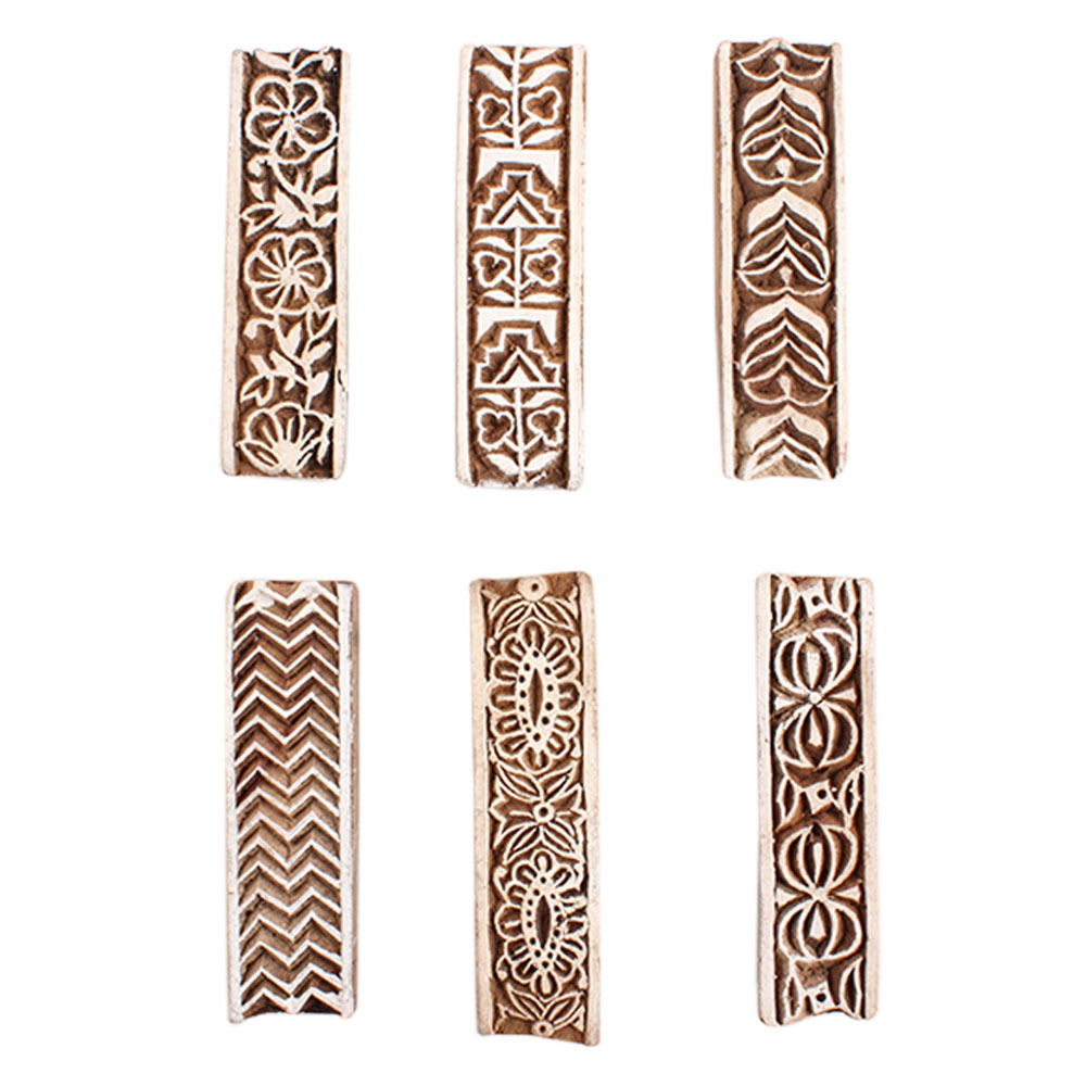 Set of 6 Piece New Mix Wooden Printing Block