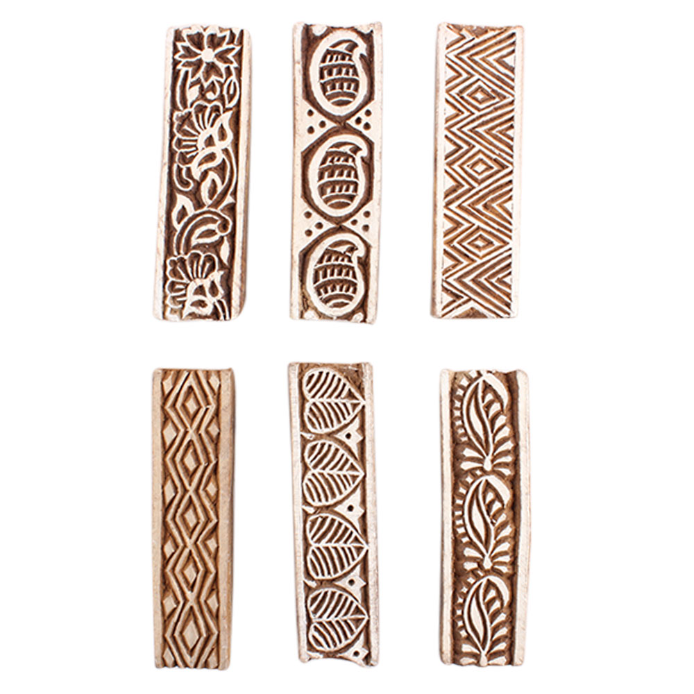 Set of 6 Piece New Mix Wooden Printing Block