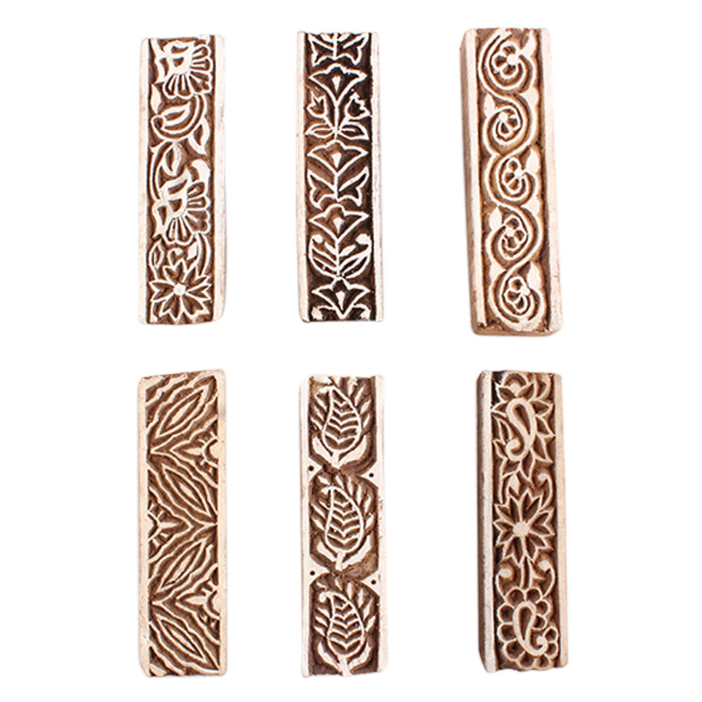 Set of 6 Piece New Mix Wooden Printing Block