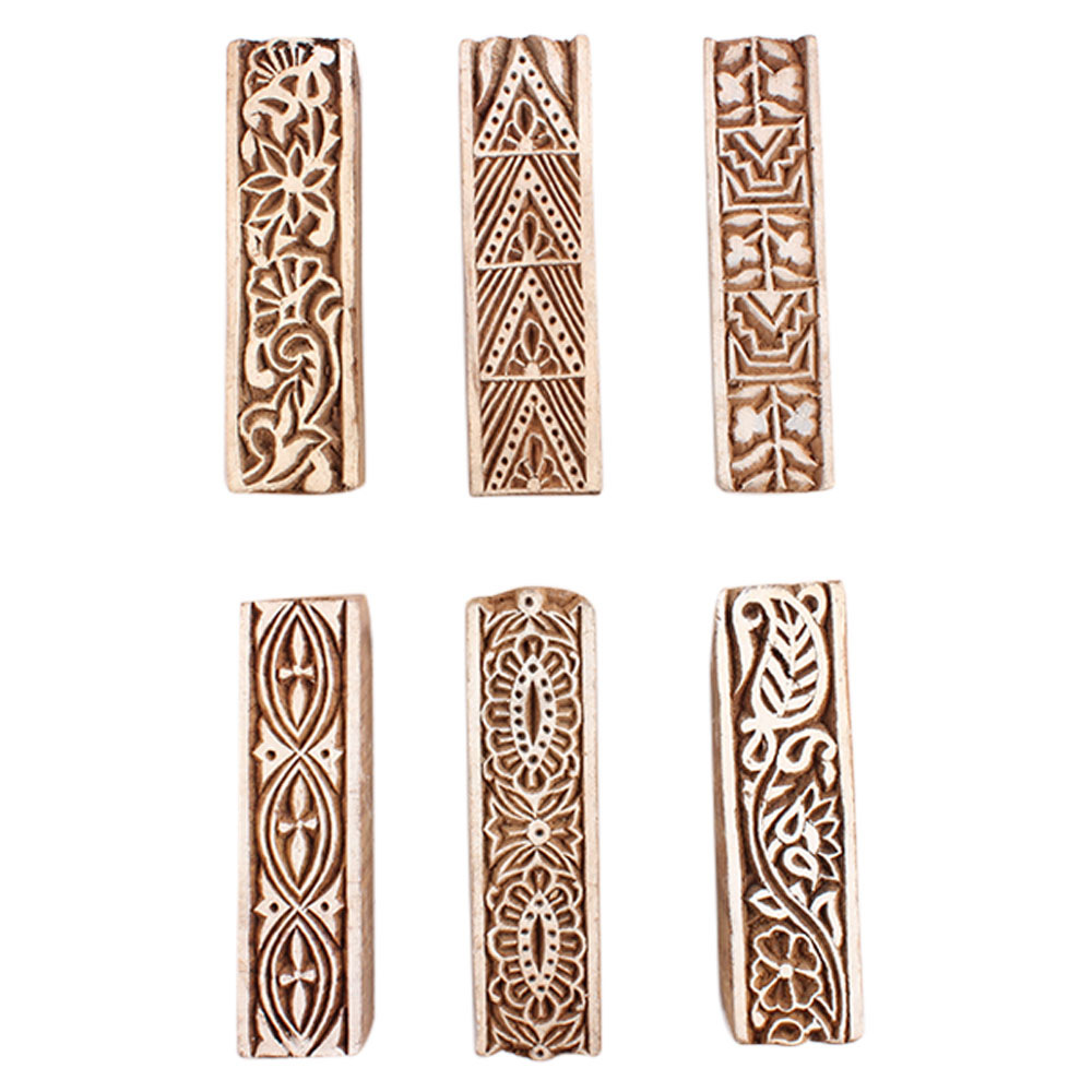 Set of 6 Piece New Mix Wooden Printing Block