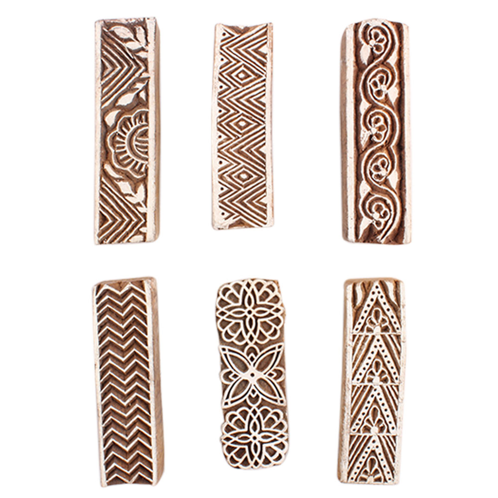Set of 6 Piece New Mix Wooden Printing Block
