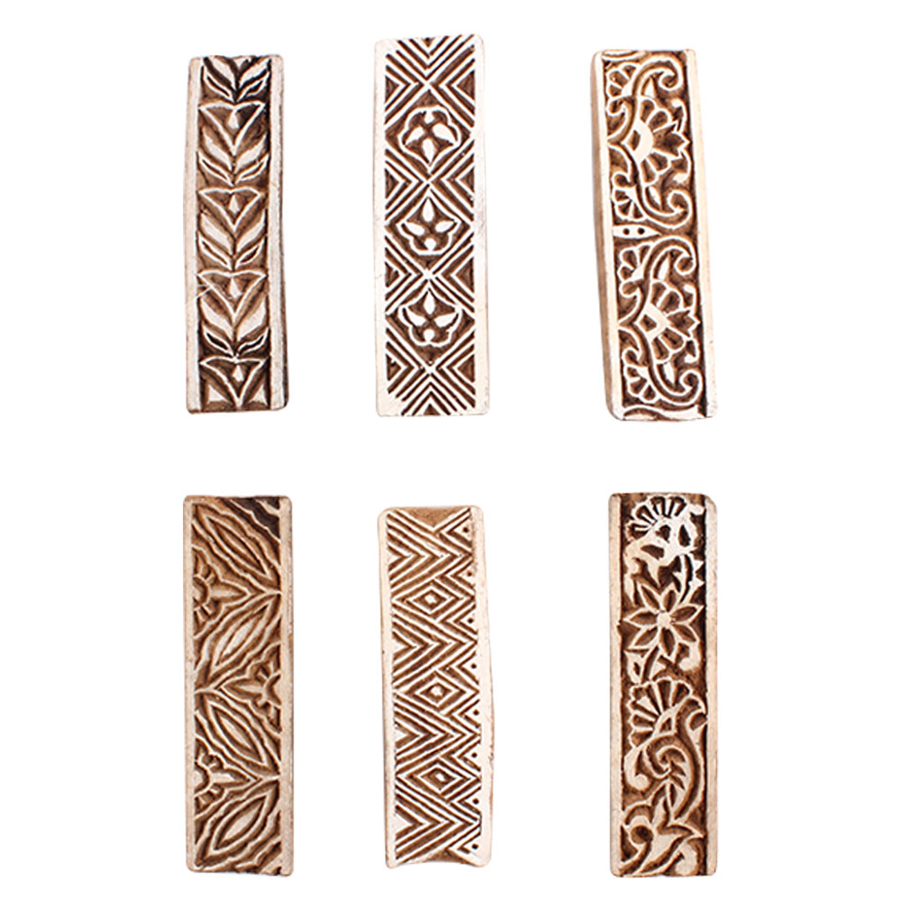 Set of 6 Piece New Mix Wooden Printing Block