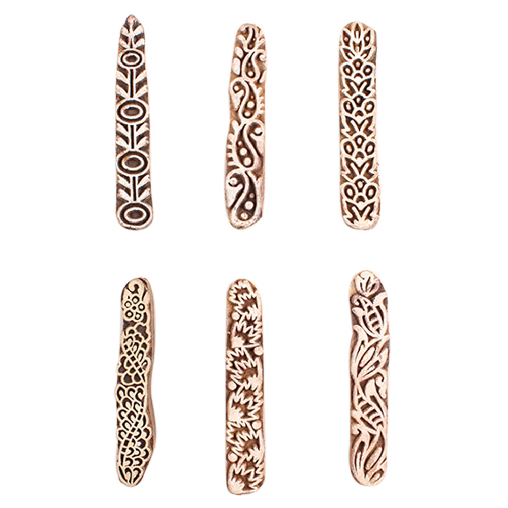 Set of 6 Piece New Mix Wooden Printing Block