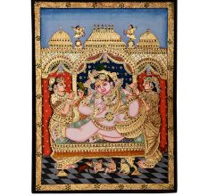 Tanjore painting of young Lord Krishna