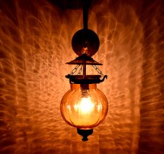 Orange Pumpkin Shaped Glass Lamp