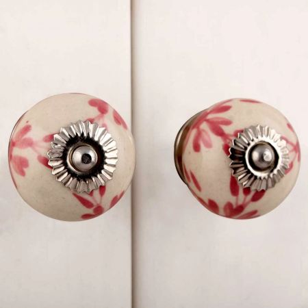 Pink Floral Knob
