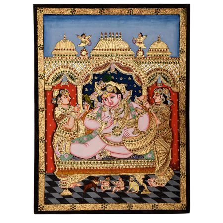 Tanjore painting of young Lord Krishna