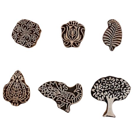 Set of 6 Piece New Mix Wooden Printing Block