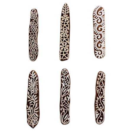 Set of 6 Piece New Mix Wooden Printing Block