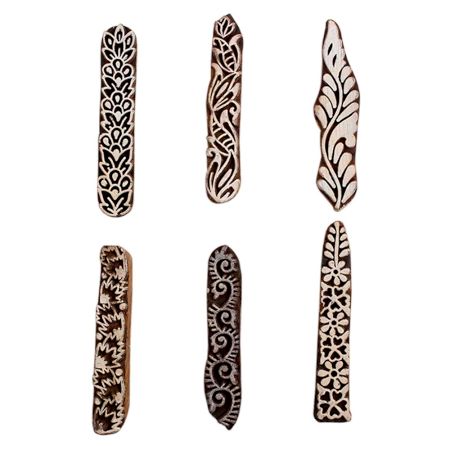 Set of 6 Piece New Mix Wooden Printing Block
