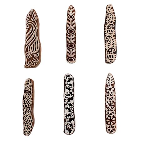 Set of 6 Piece New Mix Wooden Printing Block