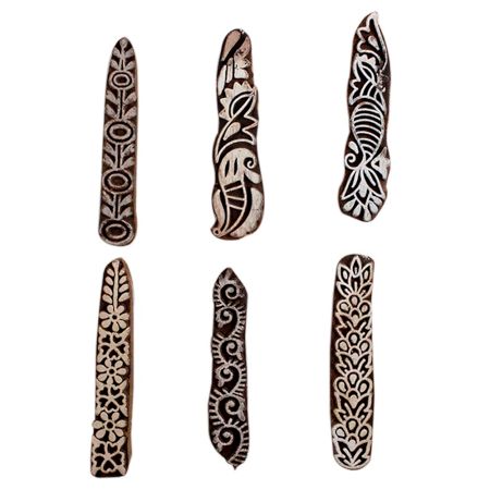 Set of 6 Piece New Mix Wooden Printing Block