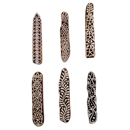 Set of 6 Piece New Mix Wooden Printing Block