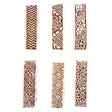 Set of 6 Piece New Mix Wooden Printing Block
