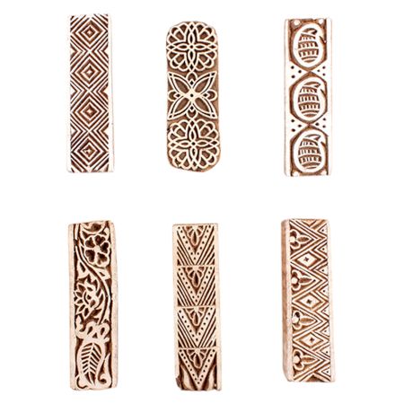 Set of 6 Piece New Mix Wooden Printing Block