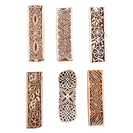 Set of 6 Piece New Mix Wooden Printing Block