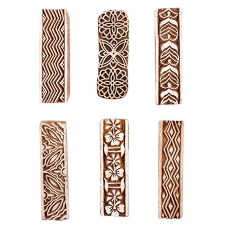 Set of 6 Piece New Mix Wooden Printing Block