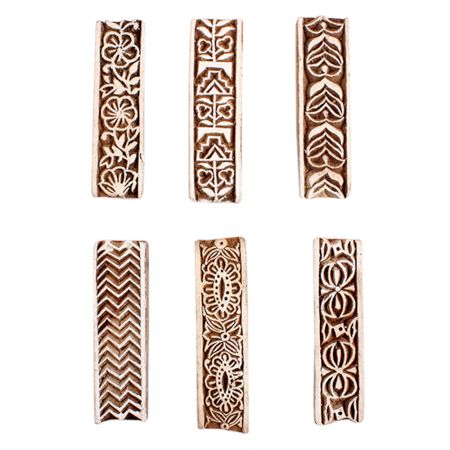 Set of 6 Piece New Mix Wooden Printing Block
