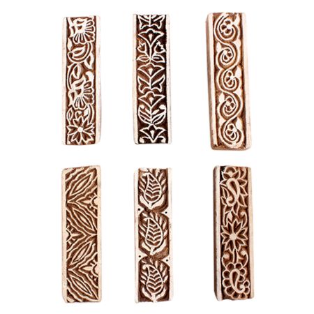 Set of 6 Piece New Mix Wooden Printing Block