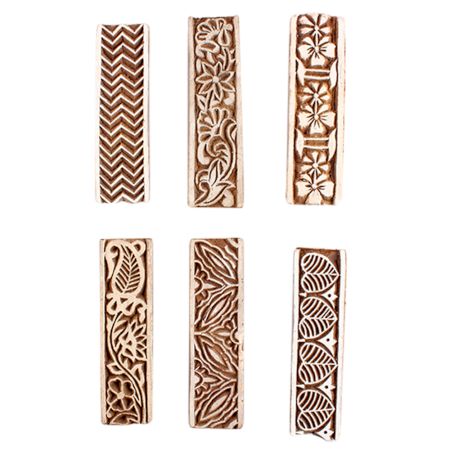 Set of 6 Piece New Mix Wooden Printing Block