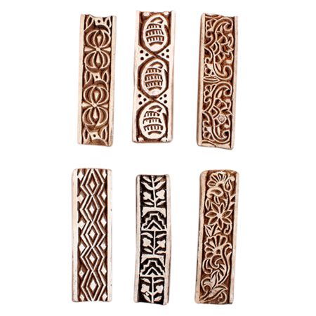 Set of 6 Piece New Mix Wooden Printing Block