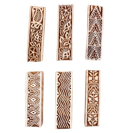 Set of 6 Piece New Mix Wooden Printing Block