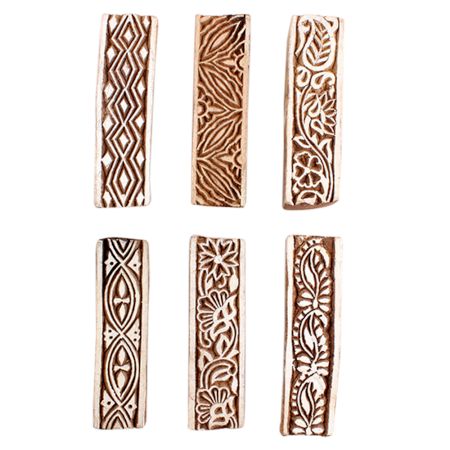 Set of 6 Piece New Mix Wooden Printing Block