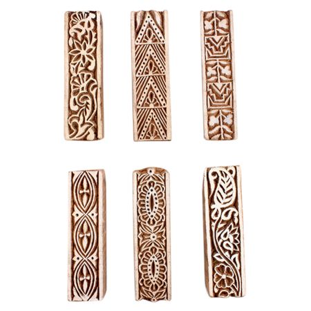 Set of 6 Piece New Mix Wooden Printing Block