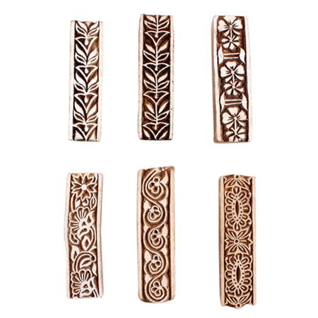 Set of 6 Piece New Mix Wooden Printing Block