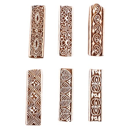 Set of 6 Piece New Mix Wooden Printing Block