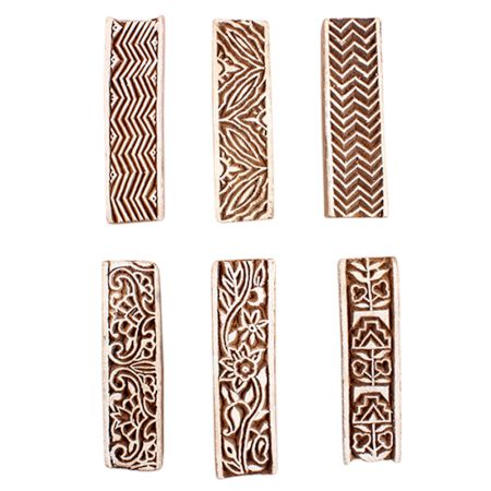 Set of 6 Piece New Mix Wooden Printing Block